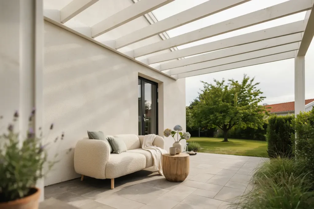ombyggnad av altan och pergola vid villa i v sterhaninge